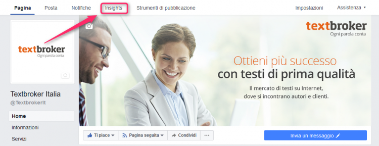 Dove trovare Insights su Facebook