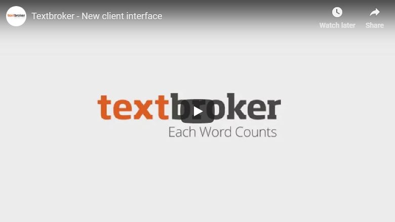L’interfaccia di Textbroker